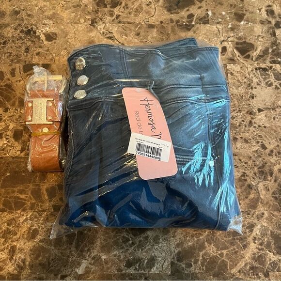NWT Colombian Jeans with Girdle Size M Blue Stretch Denim High Quality. - Picture 13 of 13